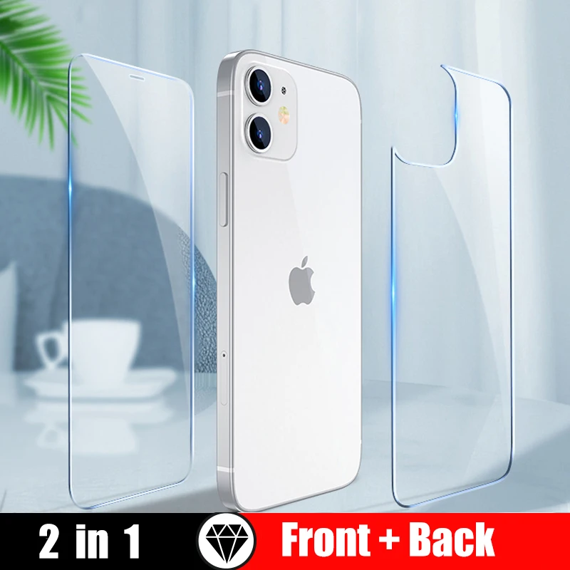 (2 Em 1) Protetor De Tela De Vidro Temperado 3 Em 1 Para Iphone 12 Pro Max