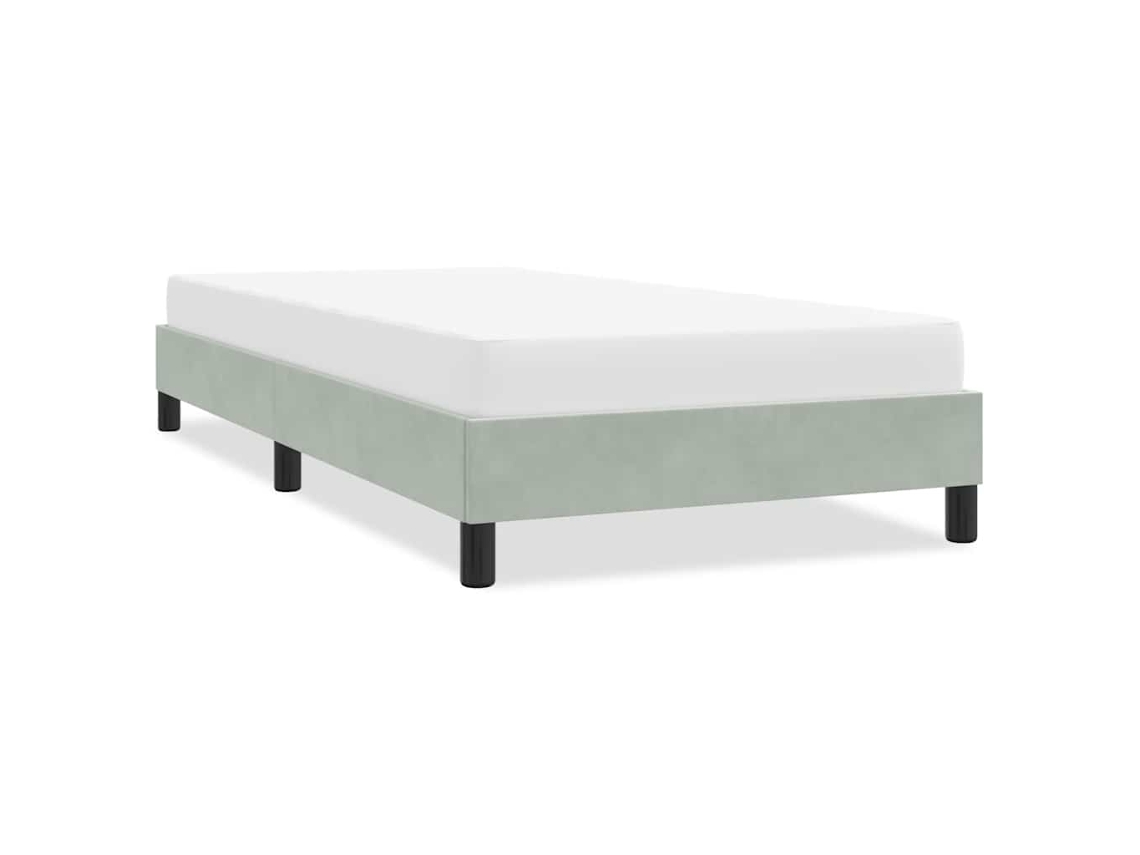 Vidaxl Estrutura De Cama Sem Colchão 80x210 Cm Veludo Cinzento-claro