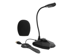 Microfone Condensador Mali com cabo G35, RGB, pescoço flexível para PC com Windows
