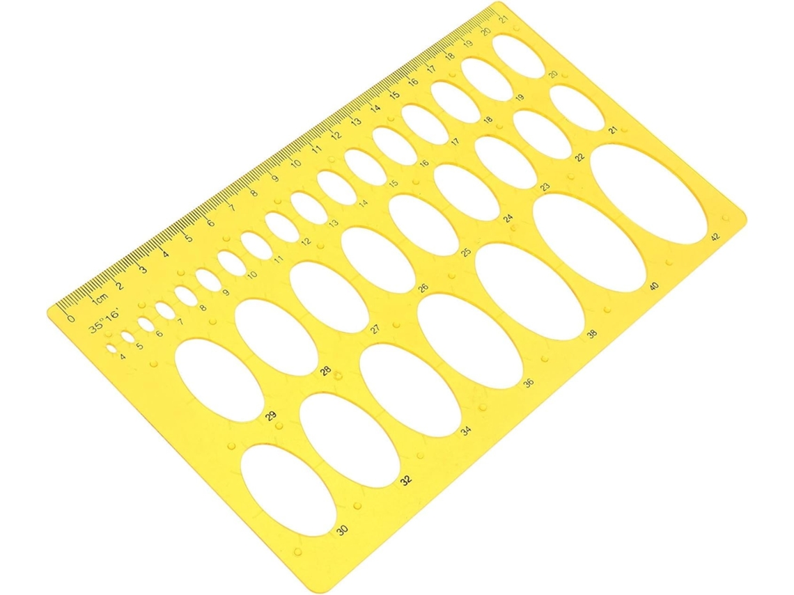 Lurelia Régua Elíptica Em Plástico Com Transparente Para Desenho Técnico