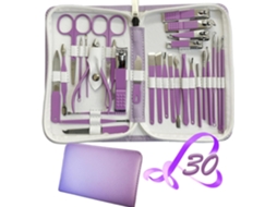 Conjunto de Manicure Kit Cortador de Unhas de Manicure Profissional em Aço Inoxidável Conjunto de Pedicure com 30 Acessórios com estojo em pele