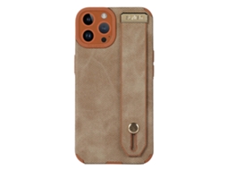 Capa De Celular Com Alça De Pulso Em Couro Tpu Para Iphone 14 Pro, Marrom