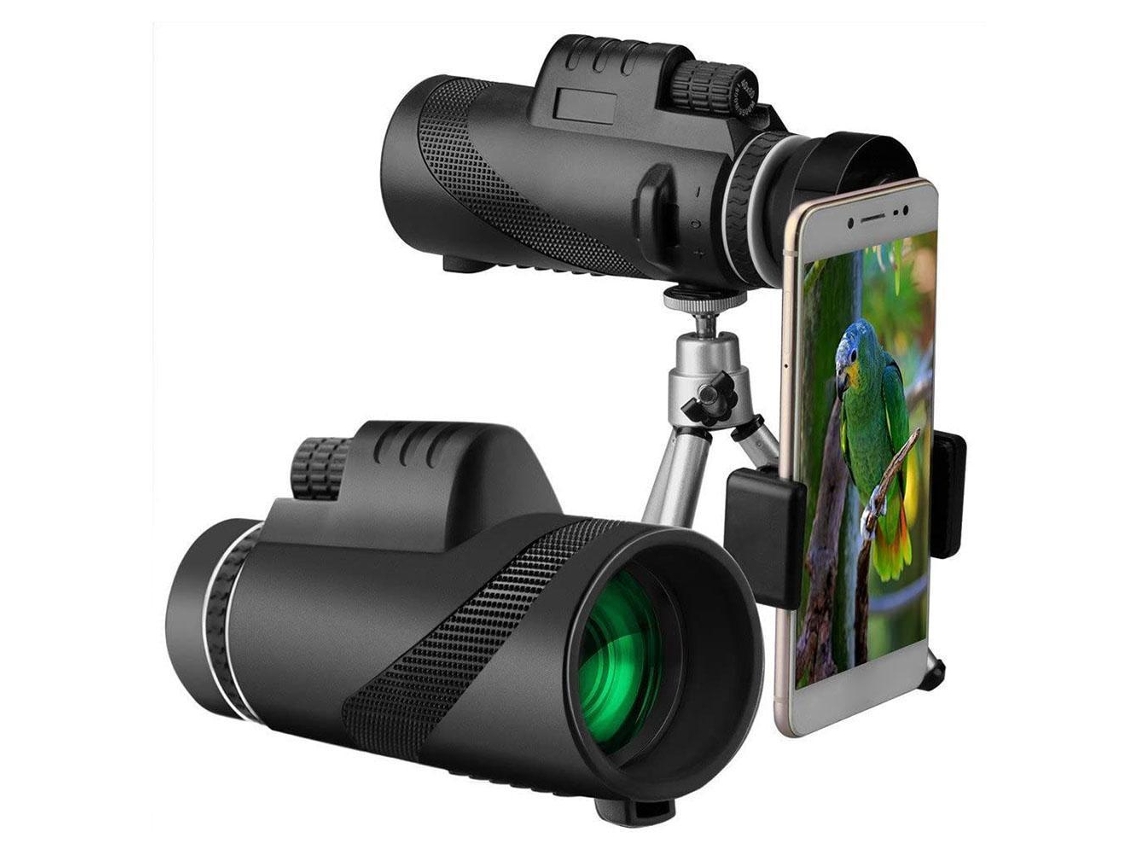 Monóculo Telescópio 40x60 Alta Potência Hd com Suporte Celular e Tripé à Prova D'água S/MARCA