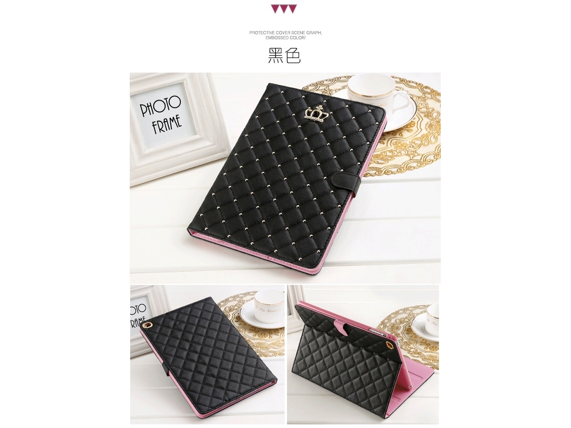 Lurelia Capa Para Ipad 2024 Pro11 Preta Em Couro, Com Repouso/despertar