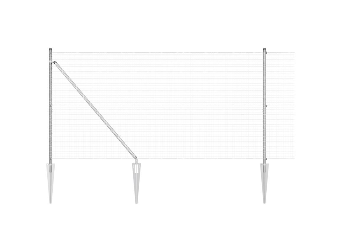 Conjunto 1 Painéis De Cerca Vidaxl Prateado Aço (10 X 1,4 M)