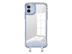 Lurelia Capa Tpu Com Cordão Para Iphone 11, Metal, Antichoque, Espelho, Transparente