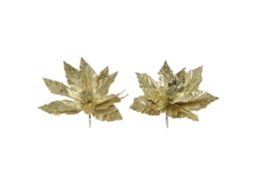 Fiore Com Clip 30x5cm Ouro Claro Decoração Adornos