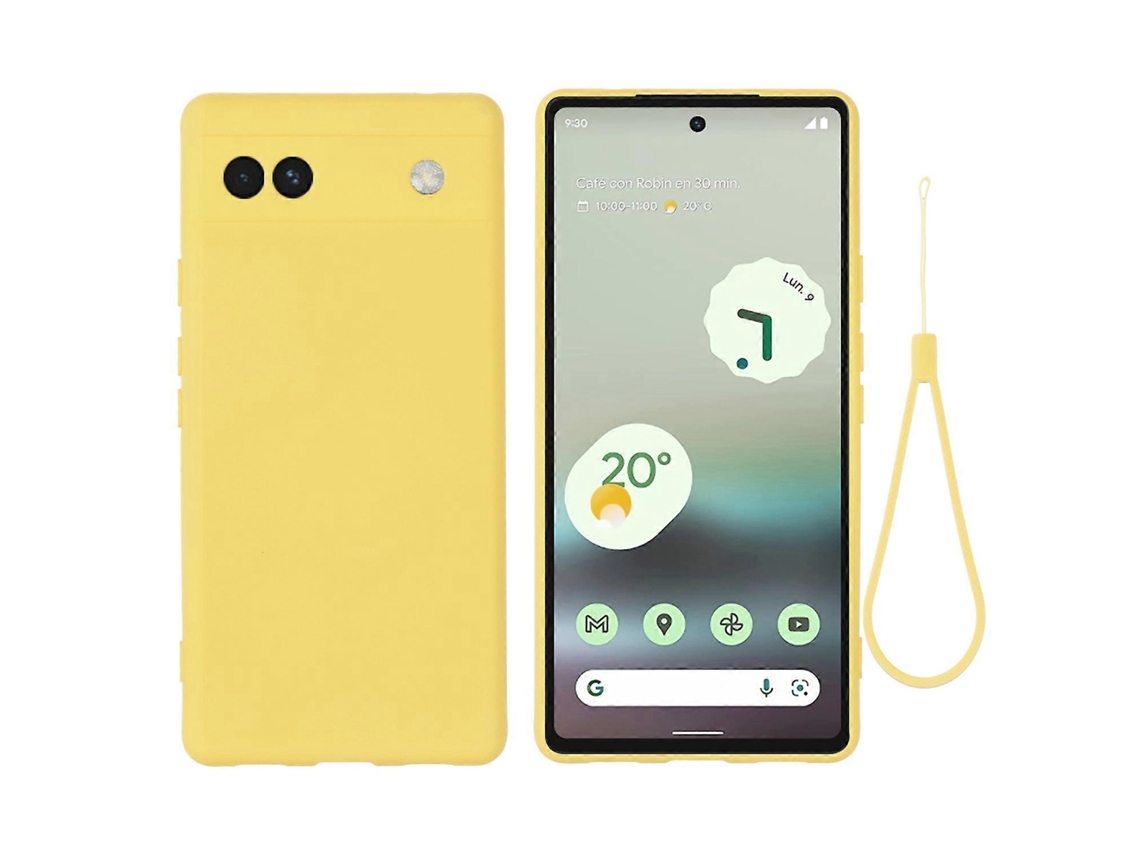 Compre Capa De Celular Flexível Antichoque Com Alça E Forro De Microfibra De Silicone Líquido Macio Ao Toque Para Google Pixel 6a, Amarela