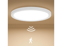 Luminária De Teto Led Com Sensor De Movimento, 18w, 4000k, 23cm Para Escada, Corredor, Garagem