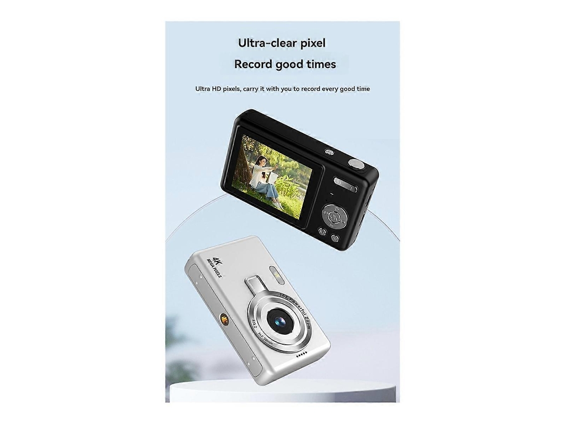 Câmera Digital Hd 1080p 96mp Para Crianças Zoom 16x, Prata Brilvibera
