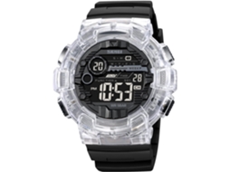 Lurelia Relógio Mecânico Masculino, Automático, Visor Digital, Led, Alarme, Data/calendário, 12/24h, Luminoso, Duplo Fuso/mostrador, Tpu, Prata