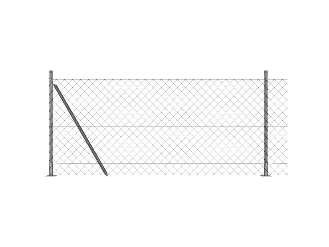 Conjunto 1 Poste De Cerca Vidaxl Cinzento Aço (10 X 0,8 M)