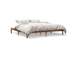 Cama Sem Colchão 200x200 Cm Pinho Maciço Castanho mel MAISON EXCLUSIVE