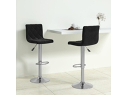 Vidaxl Bancos De Bar 2 Pcs Veludo Preto
