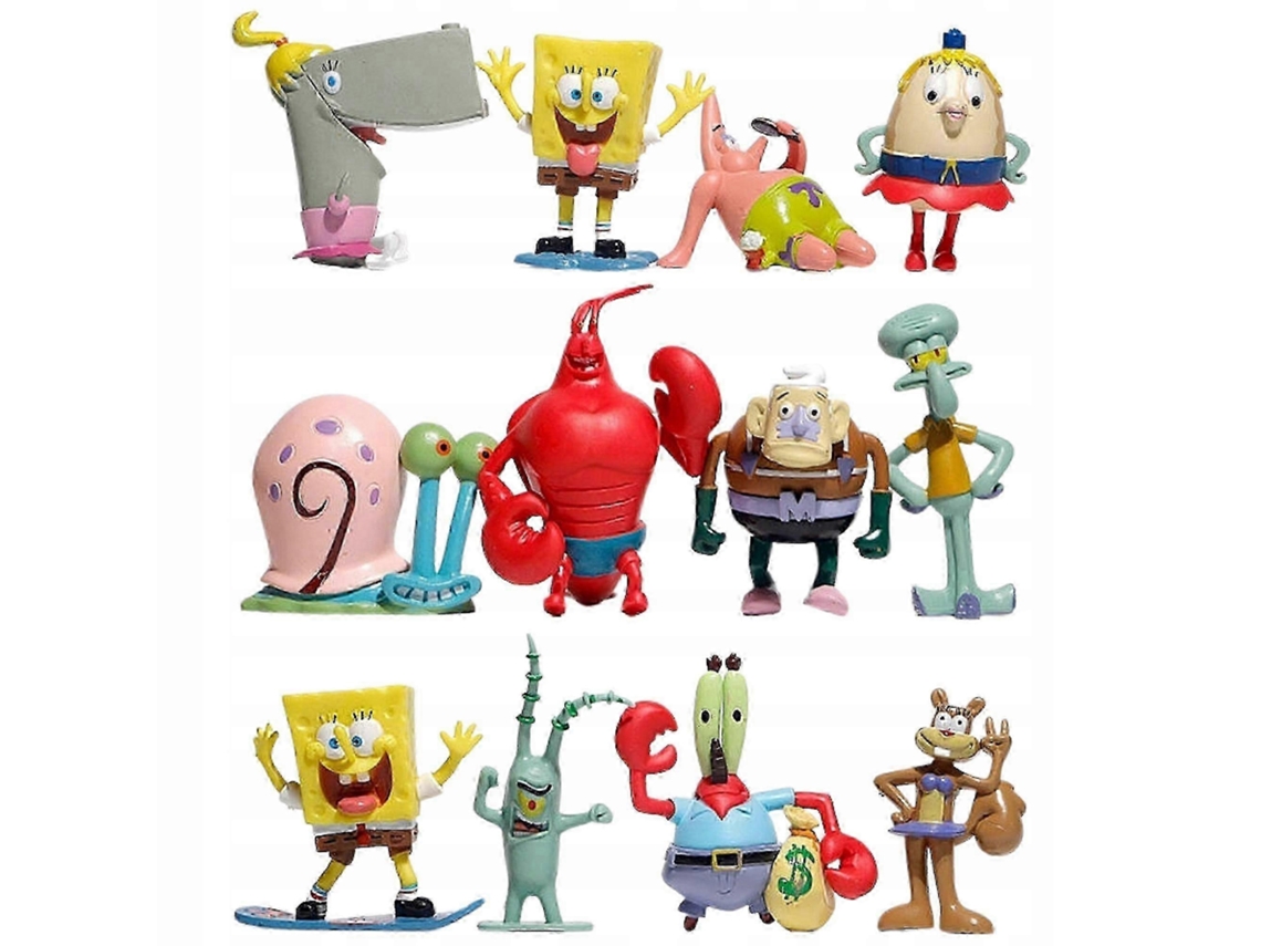 Conjunto De 12 Figuras Do Bob Esponja, Brinquedo Colecionávelmulticolor