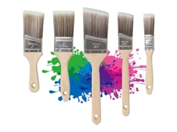 Conjunto De 5 Pincéis Planos E Angulados 25.4-63.5mm Para Paredes Telhados Precisa Pintura