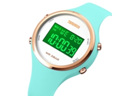 Relógio Eletrônico Skmei 1720 Com Mostrador Redondo, Visor Digital Led E Pulseira De Silicone Luminosa.