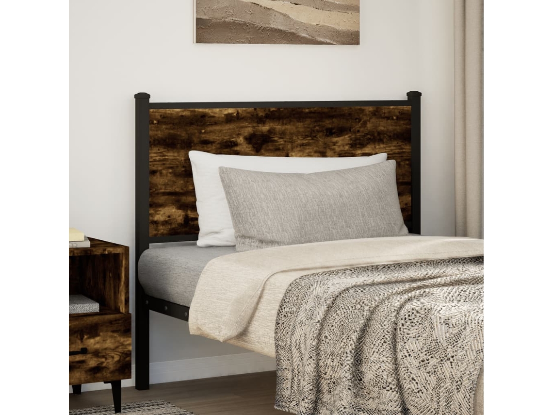 MAISON EXCLUSIVE Substituição Cabeceira em Derivados de Madeira/aço Carvalho Fumado 100 cm