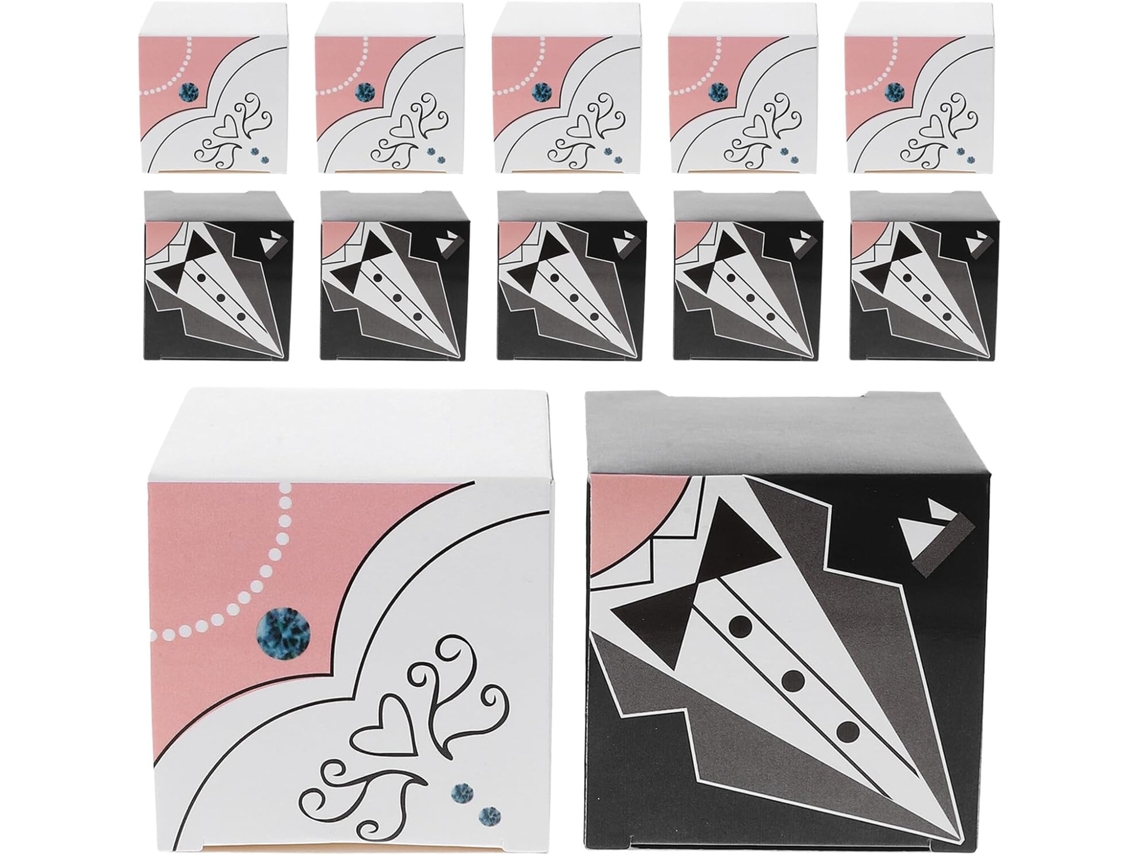 Caixas De Doces Para Casamento Vicasky, 50 Unidades, Papel Decorativo Preto E Rosa, Tamanho Compacto Para Presentes E