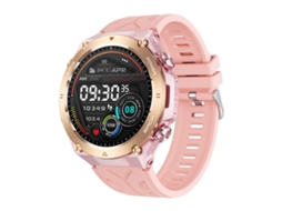 (Rosa) Pulseira inteligente com tecido colorido de 1,45 polegadas, compatível com chamadas Bluetooth e monitoramento de saúde.