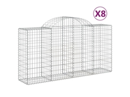 Gabion Basket, Gabion Baskets Vidaxl Prateado Ferro (200 X 50 X 100/120 Cm)