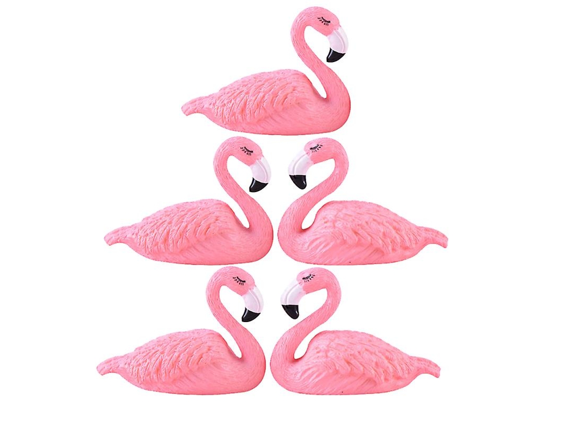 5 Peças de Estatueta em Miniatura de Flamingo ALLINLESS