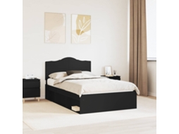 Vidaxl Estrutura da Cama Preto 120 X 200 Cm Madeira de Pinheiro Sólida