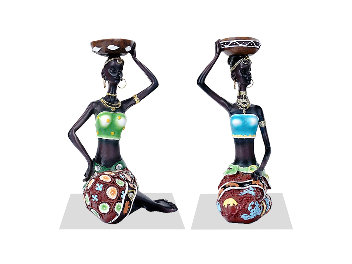 Conjunto de 2 Suportes para Velas de Estátua de Mulher LAXISCREED