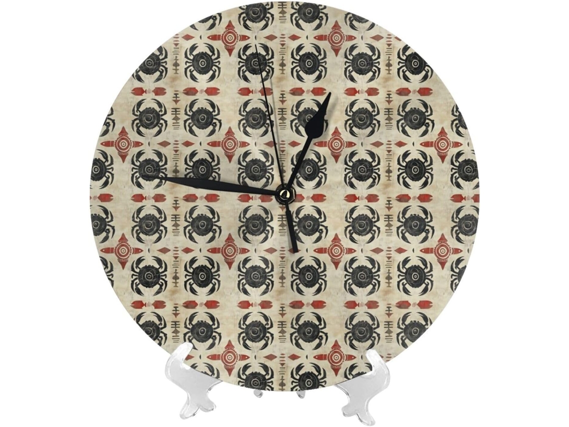 Relógio De Parede De 25cm 10 Polegadas Com Bateria, Design Retrô De Caranguejo, Moderno, Silencioso, Pequeno, Sala
