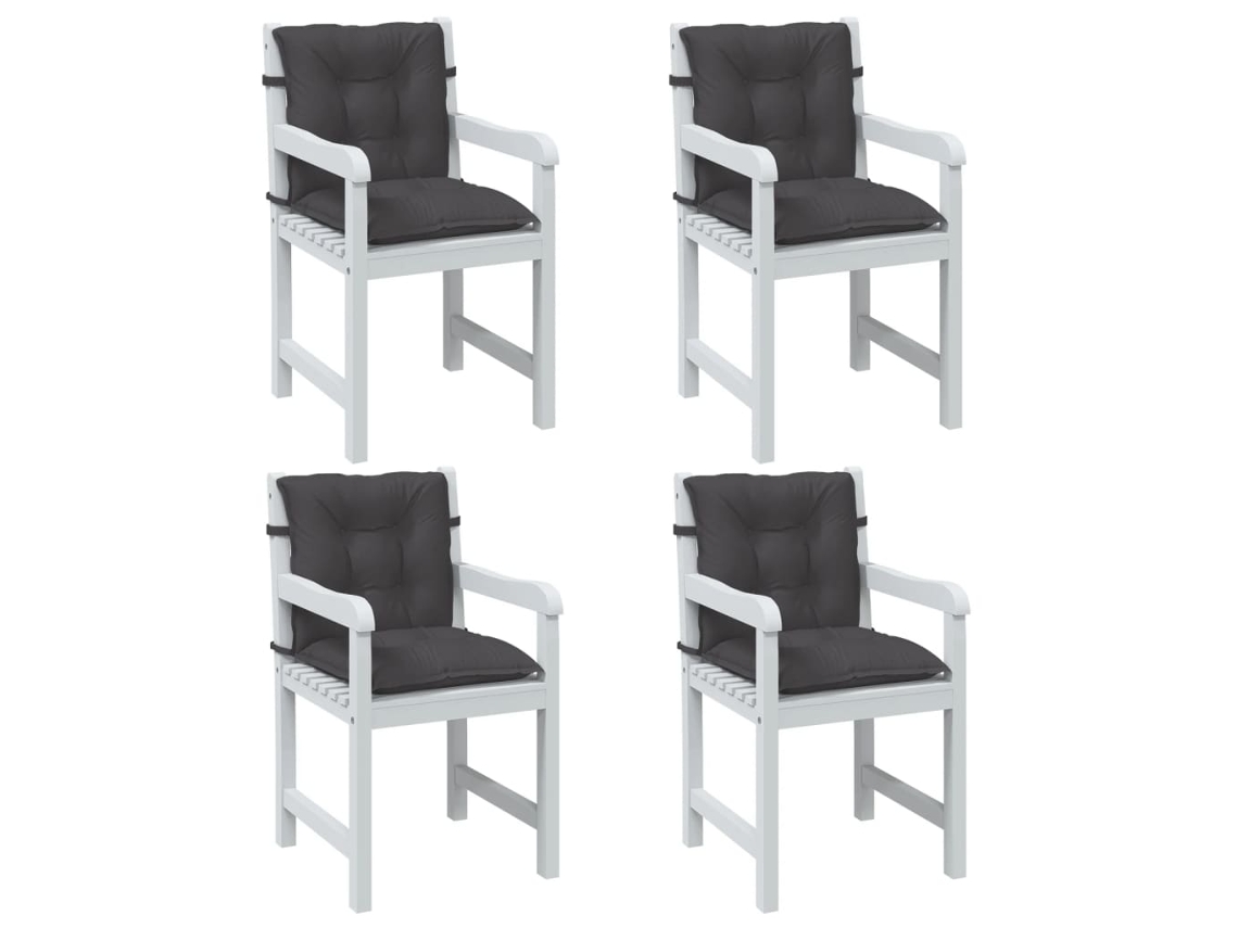 Vidaxl Almofadões Lombares P/ Cadeiras 4pcs Mesclado Tecido Antracite