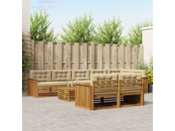 Vidaxl Conjunto De Sofás Para Exterior 9 Pcs Natural E Bege