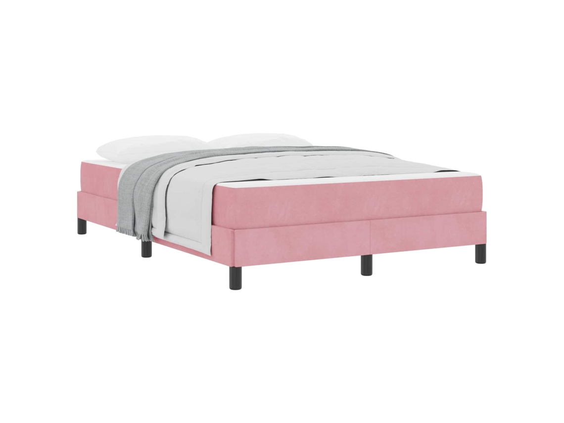 Cama Box com Colchão Rosa 140 X 210 Cm Tecido MAISON EXCLUSIVE
