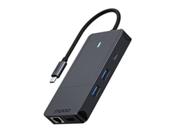 Adaptador Usb-C Multiporta RAPOO 10 em 1 Cinza 11413