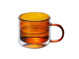 Caneca de Vidro Duplo Transparente Colorida com Alça LAXISCREED