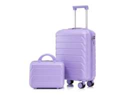 Estojo Abs 2 Peças 14/19 Fechadura Combinação Nécessaire Azul Roxa VELTRIX