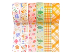 Fita Adesiva Washi, 6 Rolos, Fitas Washi Decorativas Artesanato, Diário Criativo, Embrulho De Presentes E Scrapbooking ()