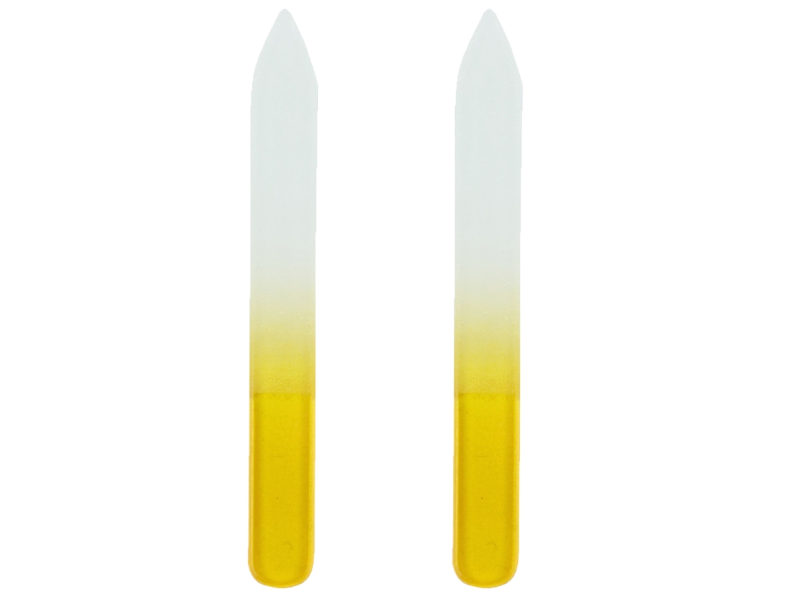 Limas De Unhas De Vidro Para Manicure Profissional 2 Unidades Lixa De Precisão Suave Amarelo Curto ZMDECQNA 2 Un