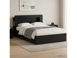 Vidaxl Estrutura De Cama Com Armazenamento Preto 150 X 200 Cm