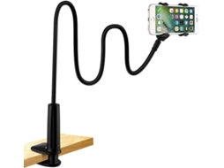 Suporte Telemóvel Pescoço De Cisne 80cm Flexível Fixo Para Cama Mesa Videochamadas