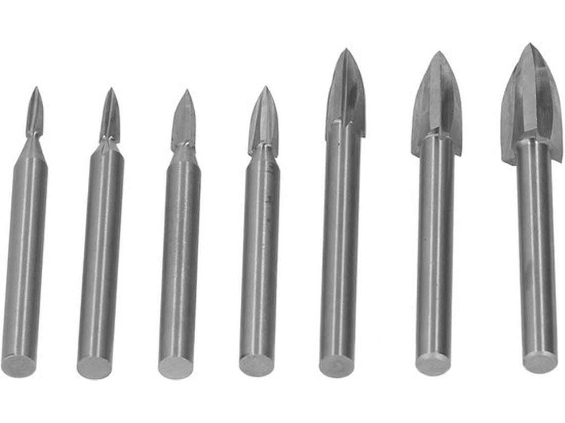 Instrumento De Gravura 7 Unidades - 6 Mm - 3 Furos - Tamanhos De Cabeça Variados - Madeira - Adequado Para Acrílico - Fresar