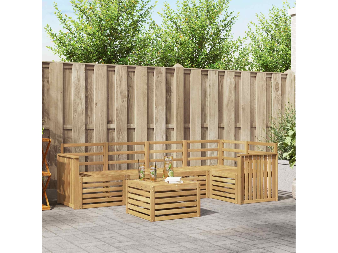 Vidaxl Conjunto De Sofás Para Exterior 6 Unid. Branco
