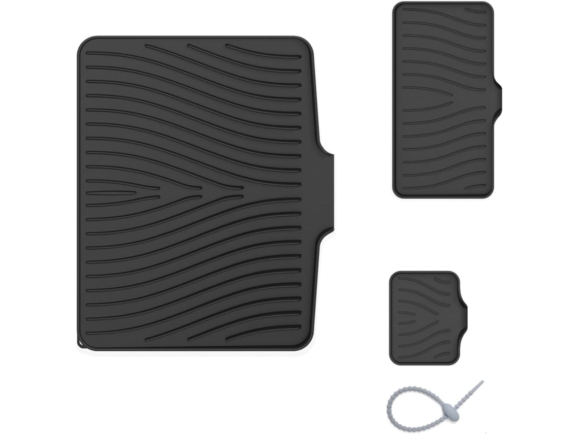 Conjunto De Três Tapetes Silicone Para Ralo Com Borda, Ideais Para Uso Na Cozinha E No Banheiro, Mantendo As Superfícies