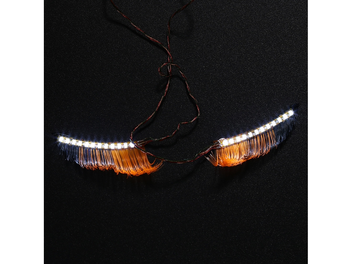 Cílios Posteiços Coloridos Com Led (pacote De 2, Brilham No Escuro Para Discotecas) Eoocoo