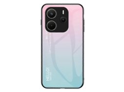 Capa Protetora Para Xiaomi Redmi Note 14 4g (163,25 Mm) De Vidro Temperado Antirrisco Pctpu, Cor Gradiente Rosa Azul