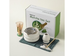 Conjunto De Batedor De Matcha De Bambu Com Suporte Para Batedor, Estilo Tradicional, Branco