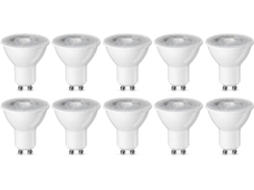 Rebe bombilla Led Gu10 4,7w Luz Blanca Cálida no Regulable Pack de 10 Clase Energética F (equivalente 50w)