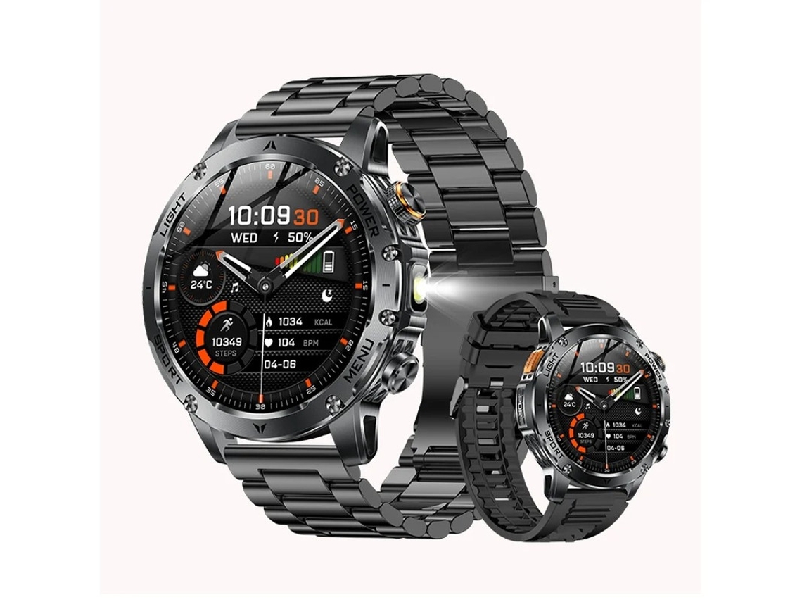 Smartwatch Ak87 1000mAh Bateria de longa duração Lanterna para esportes ao ar livre Bestvite (preto)