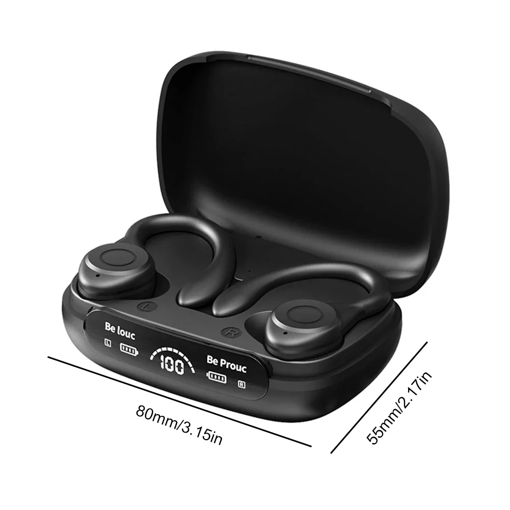 Fones De Ouvido Bluetooth Sem Fio (pretos), Compatíveis Com Bluetooth 5.3, Cancelamento De Ruído, Indicador De Bateria.