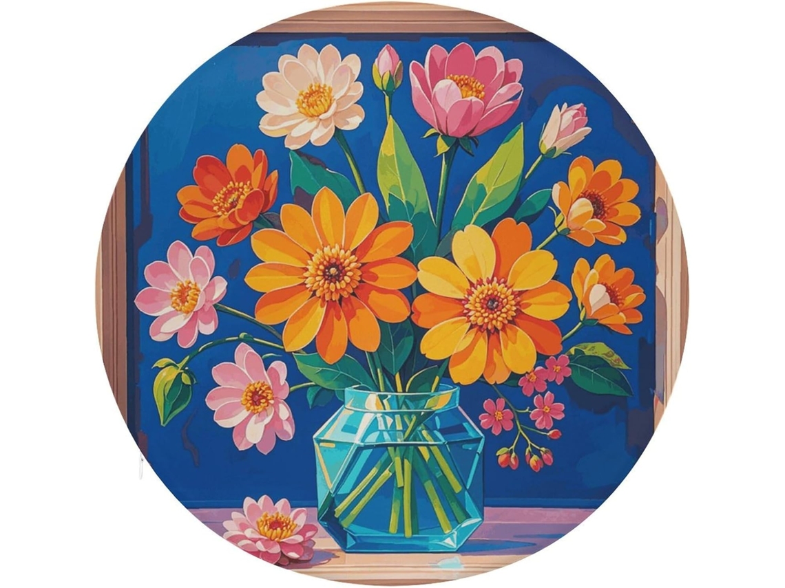 Almofada Redonda De Algodão Com Espuma Viscoelástica Para Pintura Diamante Flores, Almofada Grossa E Macia Para Cadeira