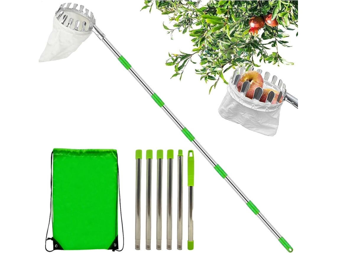 Cesto Telescópico Para Colheita De Frutas, Colhedora De Metal Com Haste Extensível.